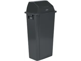 afvalbak,80l,HxBxD 917x460x333mm,wandmontage,romp PP grijs - 1