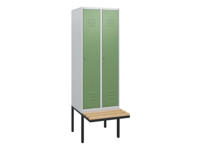 locker met bank,HxBxD 1950x600x815mm,2vak,vak B 300mm,cil.-slot