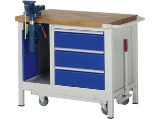 Werkbank Hxbxd 880x1000x700mm Beukenhouten Werkblad 3laden Kast - 1