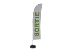 Beachflag 430cm complete set "SORTIE" Grijs met Groen
