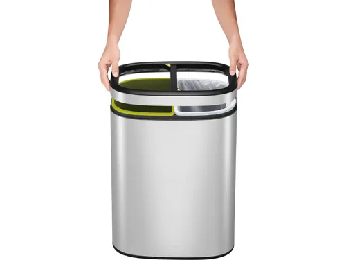 Afvalbak Mat Rvs OLI-Cube Open Top Bin 20+20 Liter