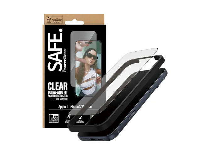 PanzerGlass SAFE. by Screen Protector w. Black Frame iPhone 17 Pro