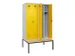 locker met bank,voor scheiding van kleding,HxBxD 2120x1200x815mm,4vak