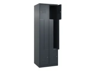 Z-garderobekast,HxBxD 1850x600x500mm,vak B 150/300mm,cil.-slot - 2