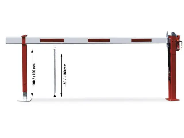 Slagboom Met Gasdrukveer Breedte 4M Met Oplegsteun Verzinkt Wit/rood