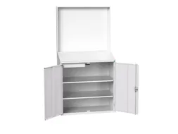 lessenaarkast achterwand 2000x1050x550mm 2 legbord/1lade RAL7035