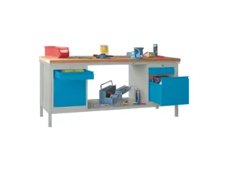 Werkbank 900x2000x700mm 4laden Frame/behuizing Ral7035 Front Ral5012 - 2