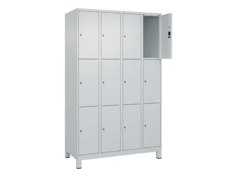 lockerkast,HxBxD 1950x1200x500mm,4x3vakken,vak B 300mm,cil.-slot