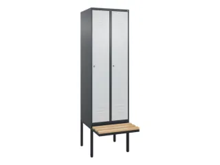 locker met bank,HxBxD 2120x600x815mm,2vak,vak B 300mm,cil.-slot - 1