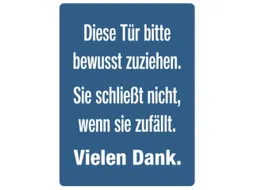 deurbord,Deze deur goed dichttrekken.,folie,blauw/wit,zelfklevend