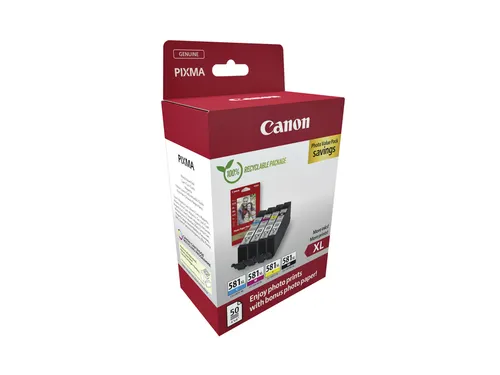 Canon CLI-581XL Value Pack Inkt + 50 Vel 10x15 Fotopapier