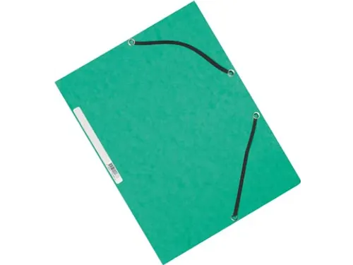 Elastomap A4 Met 3 Kleppen Karton Groen Voor 200 Vel Pak 10 Stuks