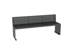 parkbank,B 1800mm,staal-zitting RAL3020,zitting H 450mm