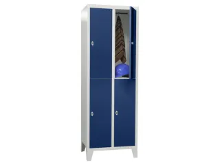 lockerkast,HxBxD 1850x600x500mm,2x2vakken,RAL7035,front RAL5010 - 2