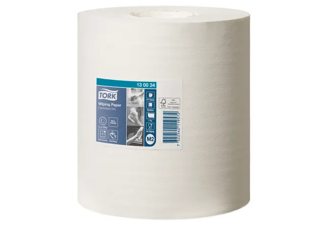 Tork 130034 Poetspapier M2 Premium Centerfeed 1-laags Wit 165m