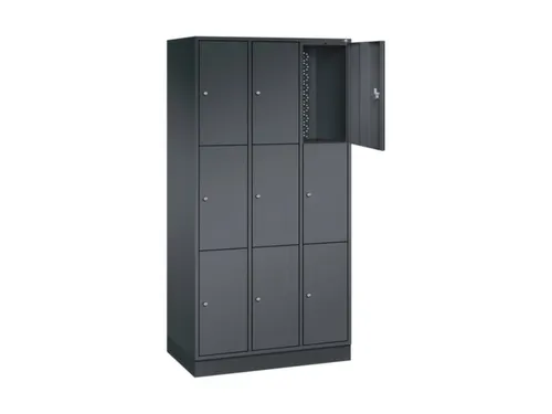 lockerkast,HxBxD 1950x920x500mm,3x3vakken,cil.-slot,sokkel