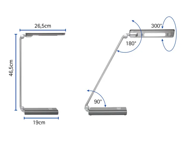 Bureaulamp LED MAULpure, dimbaar, USB-poort Zilver
