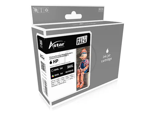As70032 Astar Hp 304Xl Dj Inkt Zwart-Kleur Hc Rebuilt 2X300Pagina's
