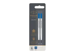 Rollerpenvulling Parker Quink medium blauw blister à 2 stuks