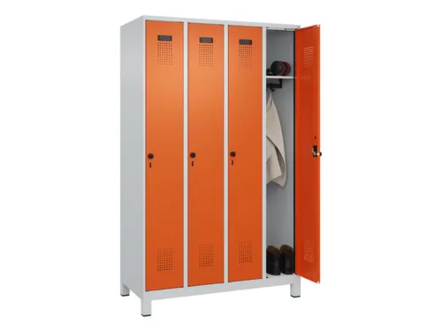 locker,HxBxD 1950x1200x500mm,4vak,vak B 300mm,draaigrendel,voeten
