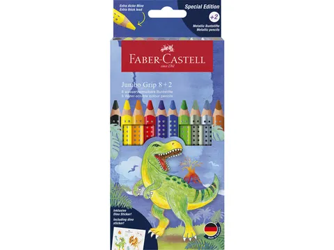 Kleurpotlood Faber-Castell Jumbo Grip Dino 8 colourgrip + 2 metallic g