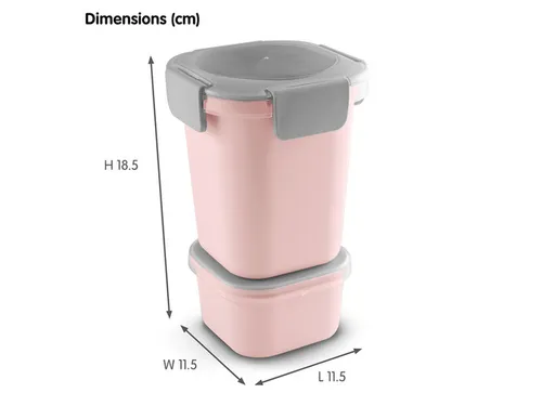 #*Lunchbeker Roze Sigma home food set 2 stuks11,5 x 11,5 x 15,8 cm