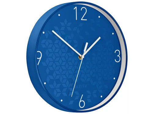 Wandklok Leitz WOW Ø29cm blauw cijferaanduiding