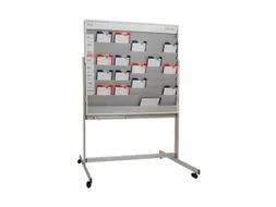mobiele combiplanner,HxB 1185x1495mm,magnetisch,bord wit,m. raster