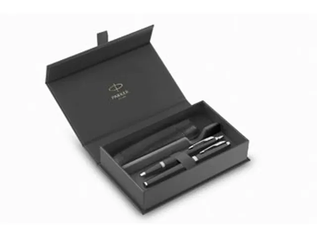 Balpen en vulpen Parker IM met etui black CT medium 3 stuks