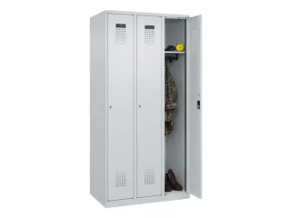 locker,HxBxD 1850x900x500mm,3vak,vak B 300mm,cil.-slot,staand op vloer - 1