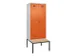 locker met bank,voor scheiding van kleding,HxBxD 2120x800x815mm,2vak