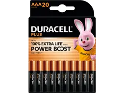 Duracell Plus 100% Extra Life batterij PowerBoost AAA 20 stuks