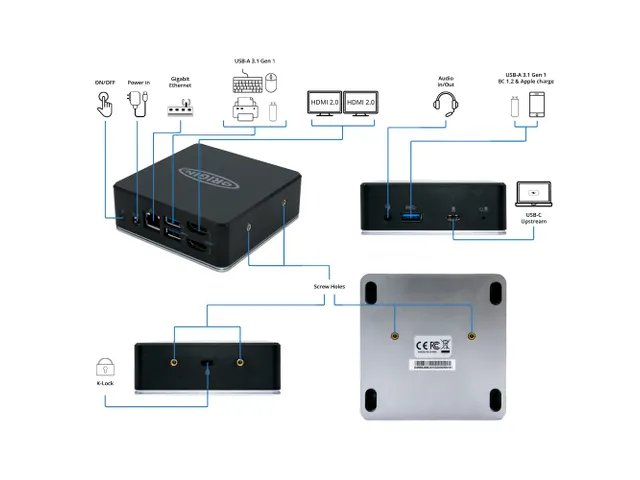 Origin Storage OSDOCK-MMUSBCA/EU, Docking, USB 3.2 Gen 1 (3.1 Gen 1) T