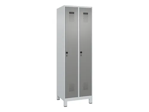locker,HxBxD 1950x600x500mm,2vak,vak B 300mm,draaigrendel,voeten