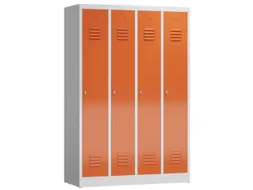garderobekast 1800x1185x500mm 4vak klink sokkel romp RAL7035 RAL3000