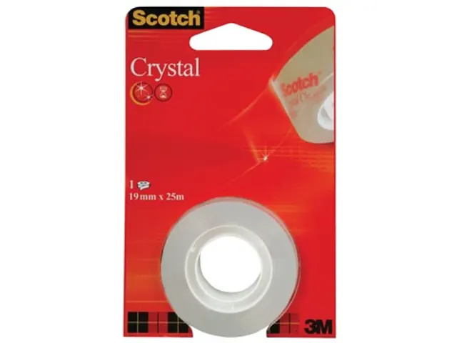 Plakband Crystal ft 19mmx25m transparant, blister met 1 rolletje