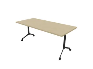 klaptafel,HxBxD 750x1800x700mm,hoekig,T-voet donkergrijs,ovale buis - 1