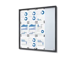 Vergrendelbaar notitiebord Indoor Slim 12xA4 Schuifdeuren Antraciet