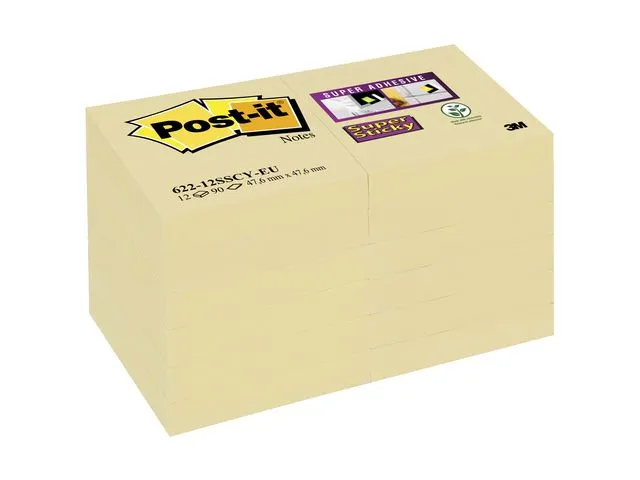 Post-it Super Sticky Notes Canary Yellow, 47,6 x 47,6 mm, Geel