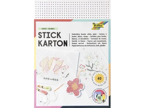 Borduurkaarten Folia 17.5 x 24.5cm 300gr 40 vel wit