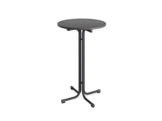 statafel,HxØ 1090x700mm,rond,4voeten antraciet,blad MDF antraciet - 1