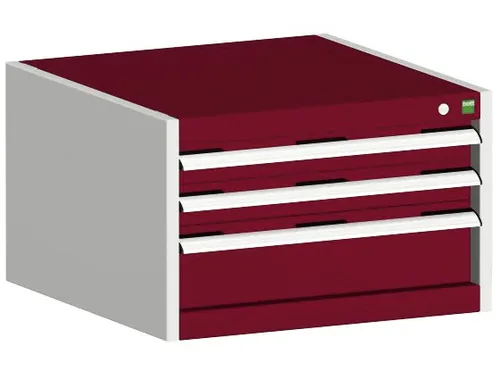 ladekast HxBxD 400x650x525mm 3laden RAL7035 front RAL3004