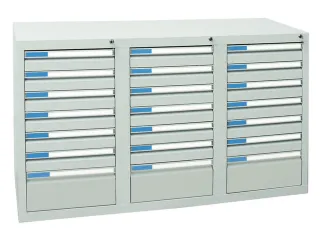 ladekast HxBxD 900x1500x500mm 21laden centrale vergrendeling RAL7035 - 1