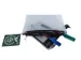 Trousse Foldersys A6 EVA transp sans PVC 2 comp fermeture éclair noir