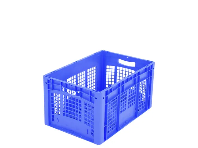 Euronorm Stapelkrat Pp 320x600x400mm Wanden/Bodem Opengewerkt Blauw