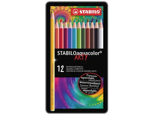 Kleurpotloden Stabilo Aquacolor 12Stuks Metalen Etui Assorti