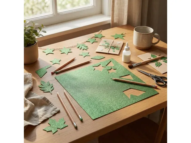 Glitterkarton Kangaro witgroen 50x70cm pak à 10 vel