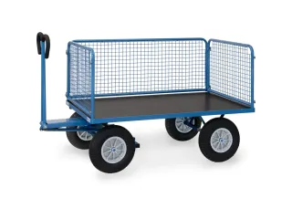 Handtrekwagen 6435P 750kg 1535x895mm draadgaas polyurethaan trekoog - 2
