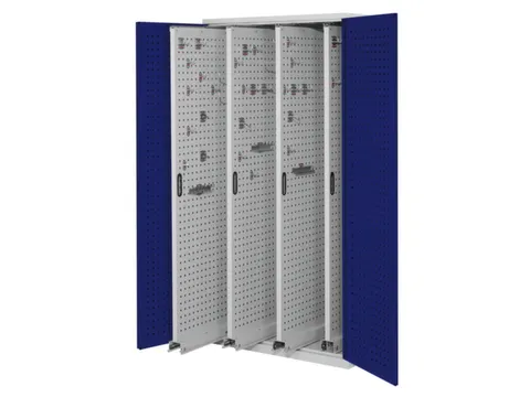 Verticale Uitschuifkast Geperf 1950x1000x600mm 4legborden Ral5010