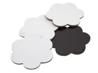 Canvas Nassau fine art ster en bloem 7,5cm magnetisch 4 stuks - 5